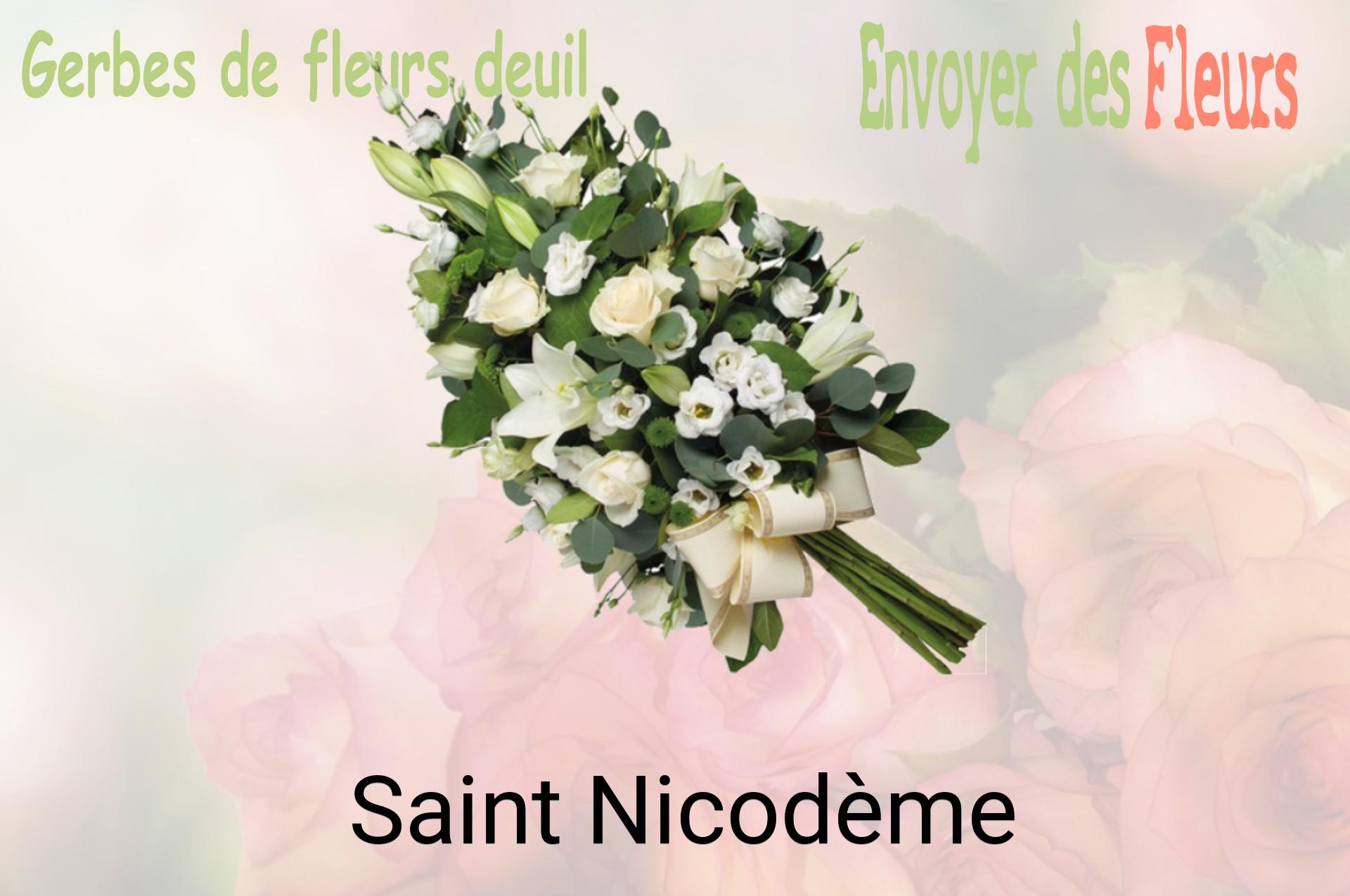 Gerbe de fleurs de deuil livrée à Saint-Nicodème